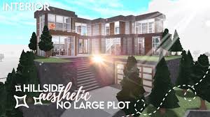 Roblox Bloxburg Modern Aesthetic Family Hillside House 2 Story No Large Plot Build Tour Youtube