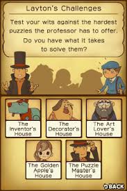 Professor layton's curious village is a collection of varied brain teasers and puzzles; Professor Layton And The Curious Village Layton S Challenges Strategywiki The Video Game Walkthrough And Strategy Guide Wiki