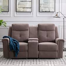 Top 10 reclining sectional sofa with cup holder. Amazon Com Recliner Loveseat Polyester Fabric Sofa Couch Manual Recliner Loveseat With Storage Box And Two Cup Holders Kitchen Dining