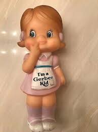 Gerber Girl Doll Vinyl Squeaky Toy I'm A Gerber Kid 1985 Googly Eyes  squeaker
