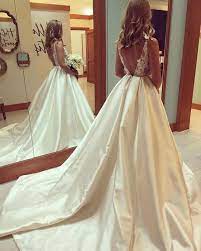 Here you will find designs for all tastes and have the opportunity to choose your dream outfit for when you say yes, i do as we know that ball gown dresses remain the ideal choice for. Elegant Lace Appliques Open Back Satin Ball Gowns Wedding Dress Train Ball Gowns Wedding Wedding Dresses Satin