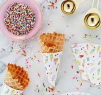 Printable Illustrated Ice Cream Cone Wrappers