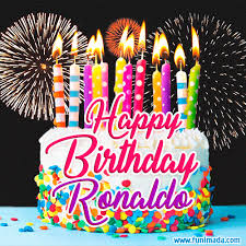 A birthday cake is a cake eaten as part of a birthday celebration. Amazing Animated Gif Image For Ronaldo With Birthday Cake And Fireworks Download On Funimada Com