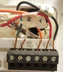 Thermostat wires are named by color, r means red, w means white, y means yellow etc. Hvac Wiring For Wifi Thermostat Installation Ecobee Gas Furnace Ac Home Improvement Stack Exchange