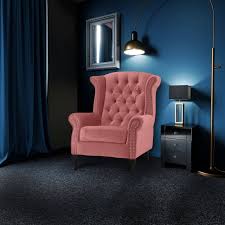 Check spelling or type a new query. Cadillac Pink Velvet Chesterfield Wing Back Chair