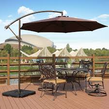 Bally 10 Ft Cantilever Hanging Patio Umbrella With Base Weights Coffee Walmart Com Offset Patio Umbrella Cantilever Patio Umbrella Patio Umbrella