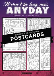 Happy mother's day coloring page : Buy In The Heights It Won T Be Long Now Anyday Collection 4 Individual Coloring Postcards By Coloring Broadway Hand Drawn Illustrations Printed On Matte Card Stock 5 X 7