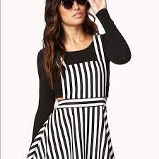 Forever 21 Striped Pinafore Dress Pinafore Dress Dresses Pinafore