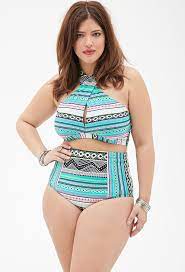 Forever 21 Forever 21 High Waisted Tribal Print Bikini Bottoms Plus Size Bikini Plus Size Swimwear Plus Size Swimwear High Waist