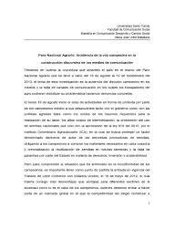 Mucha tensión vivieron los colombianos este fin de semana con una insurgencia social creciente en todo el país que pide el cese de las políticas económicas del gobierno de juan manuel santos. Pdf Superior Paro Nacional Agrario 1library Co