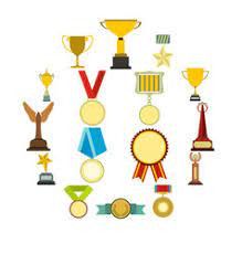 Trophy And Awards Flat Icons Set Vector Image On Vectorstock Flat Icons Set Icon Set Vector Icon Set
