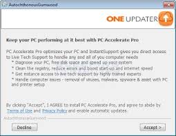 How to get rid of pc accelerate pop up. Remove The One Updater Adware Bundle