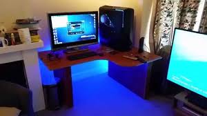 New Desk With Led Strip Lights Youtube Youtube