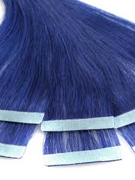 Blends naturally with your own hair. 26 Inch Funky Blue Tape In Hair Extensions Straight 10pcs