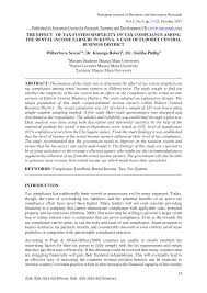 Under the single tier system, income tax payable on the chargeable income of a company is a final tax in malaysia. Http Www Eajournals Org Wp Content Uploads The Effect Of Tax System Simplicity On Tax Compliance Among The Rental Income Earners In Kenya A Case Of Eldoret Central Business District Pdf