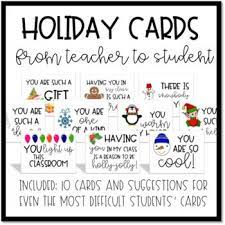 Holiday Christmas Cards Teacher To Student Student Christmas Gifts Student Gifts Student Teacher Gifts