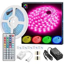Led Strip Lights 16 4ft Rgb Led Light Strip 5050 Led Tape Lights Col Aolun Led Strip Lighting Led Tape Strip Lighting