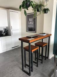Bar stools don't come with your home, but there is no harm in them looking like they did. Tall Skinny And Stools Fit Underneath In 2020 Dining Room Small Small Kitchen Tables Dining Room Design