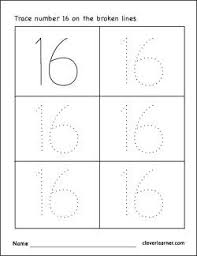 Number 16 Writing Counting And Identification Printable Worksheets For Children In 2020 Free Preschool Worksheets Numbers Preschool Preschool Tracing