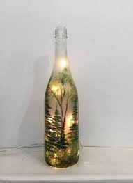 Painting Glass Bottles Craft Ideas Night Lights 50 Ideas Painting Glass Bottles Painted Glass Bottles Lighted Wine Bottles