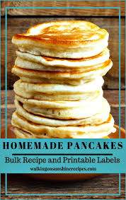 Homemade Bulk Pancake Mix With Printable Labels Recipe Waffle Mix Recipes Homemade Pancake Mix Homemade Recipes