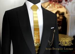 Black And Gold Tie Black Tuxedo Hex Tie Broach Cocktail Suit Gold Tie Kaya Designer Lounge Kdl Lifestyle Hex Tie Cool Suits Rose Gold Suit