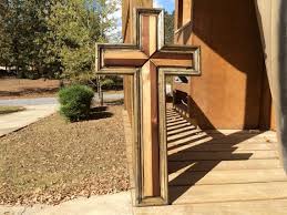 Large Handmade Wood Cross Wooden Cross Distressed Wall Decor Christian Art Rugged Cross Church Decor Church Cross Wood Crosses Wooden Cross Church Decor