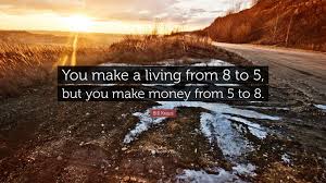 Bill Kraus Quote: “You make a living from 8 to 5, but you make money from
