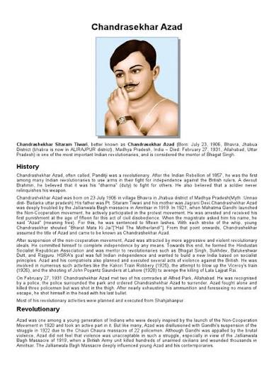 Chandrashekhar Azad: Revolutionary Legacy | PDF | Nonviolence | Indian Independence Movement
