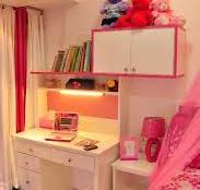 Study 📚 Table in Children Bedroom in White & Pink Theme