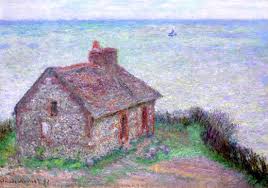 Claude Monet 1840 1926 La Maison Du Douanier Effet Rose Monet Oil Paintings Claude Monet Paintings Claude Monet