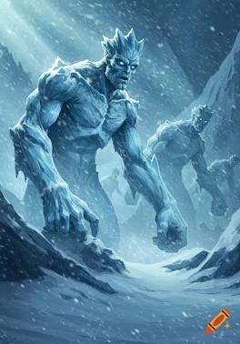 A Frost Behemoth freezing the ancient red sandstone walls, do AI tạo