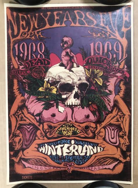 The Grateful Dead Poster Print Repop Reprint New Years Eve Winterland 1968  1969 | eBay