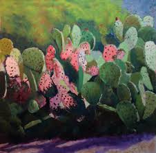 12x16 blue prickly pear cactus print | etsy. Cactus Painting Demo In Pastels Brings The Prickles Of The West To You