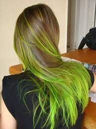 Green Highlights Hair Styles Green Hair Hair Trends
