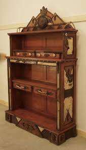 Www Lpostrustics Com This Adirondack Rustic Native American Inspired Bookcase Was Created Adirondack Rustic Furniture Rustic Furniture Design Birch Bark Decor