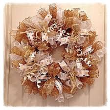 Elegant Gold And White Deco Mesh Wreath White And Gold Christmas Wreath White And Gold Wed Deco Mesh Christmas Wreaths Christmas Mesh Wreaths Christmas Wreaths
