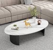 Amazon.com: Mesa de centro moderna de mármol – Tapa de ...