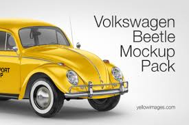 Volkswagen Beetle Mockup Pack In Handpicked Sets Of Vehicles On Yellow Images Creative Store