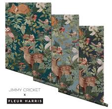 Woodlands Wallpaper By Jimmy Cricket Peek Pack Woodland Wallpaper Baby Girl Nursery Woodland Charcoal Wallpaper