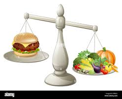Alimentacion Sana Dieta Equilibrada Concepto Un Gran Peso De La Comida Sana Significa Que Puede Tener El Antojo Ocasional Fotografia De Stock Alamy