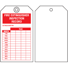 Download, print or share any digital fire extinguisher inspection record as privately branded pdf or csv documents. Fire Extinguisher Tags Inspection Record Single Sided Seton