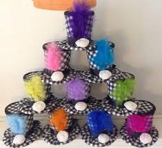 Black And White Checkered Cake Ribbon Set Of 10 Mad Hatter Tea Party Decorations Whimsical Black White Checkered Hats Alice In Wonderland Birthday Shower Favors 3 5 Tall With Images Mad Hatter Tea Party Mad Hatter