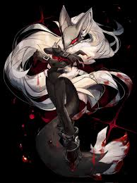 usa37107692, infinite (sonic), sonic (series), sonic forces, black  footwear, commentary, highres, 1boy, animal ears, black background, black  gloves, blood, blood on hands, blood on tail, full body, gloves, jackal  tail, long hair,