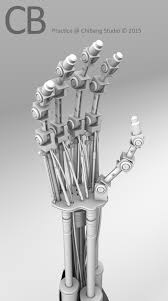Robotic Terminator Arm T 800 Maya 3d Model Ambient Occlusion Hand Closeup Robot Hand Terminator Arm Robot Design