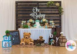Rustic Garden Teddy Bear Baby Shower Blue Flower Arrangements Follow On Instagram Baby Bear Baby Shower Teddy Bear Baby Shower Theme Bear Baby Shower Theme