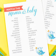 An answer key is included. Free Printable Baby Shower Game Match The Mama To Her Baby