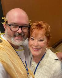 This is me (dressed as Caesar for the costume contest) with birthday girl  Kit Smythe last year at the Bewitched Fan Fare. She played Gertrude in  Season One's “Love is Blind.” #Bewitched #
