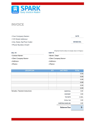free printable invoice templates spark invoice