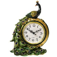 Peacock Table Clock Table Clock Clock Vintage Clock